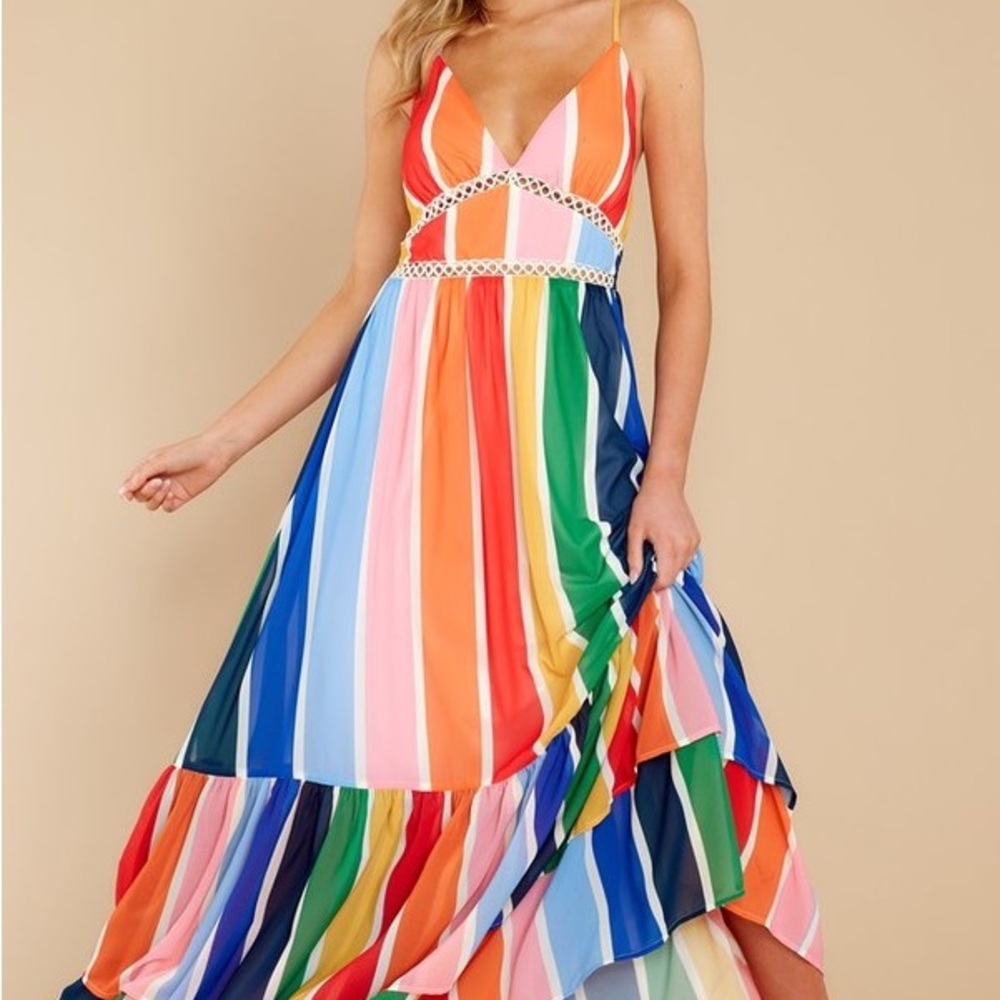 Multicolor Striped Maxi Dress